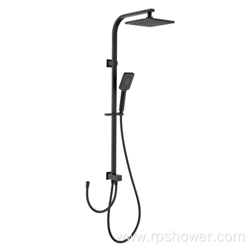 Easy installation black shower set shower mixer